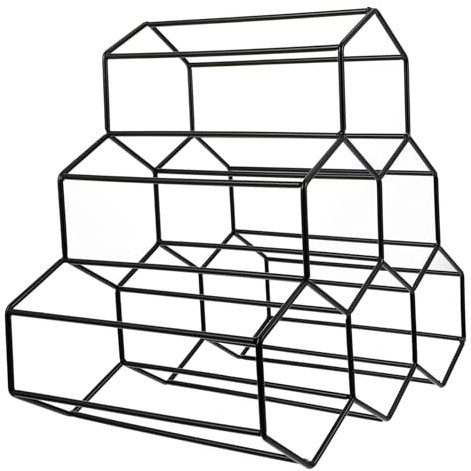 MUCKLILY Weinregal Ausstellungsregale Flaschenregal Wabenweinhalter sechseckiger Flaschenhalter Weinflasche Halterung geometrische Gestaltung Ausstellungsstand Bienenwabe Eisen