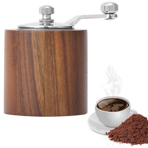 Molinillo de pimienta con manivela – Juego de molinillos manuales de madera de larga duración, molinillo de pimienta con manivela | Manivela manual molinillo de pimienta para granos de café de