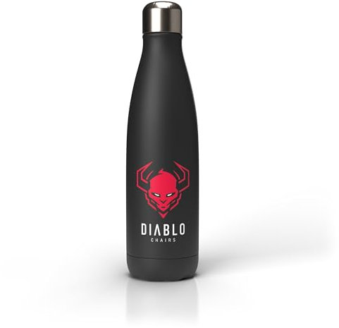 Diablo Trinkflasche Edelstahl Schwarz | 500 ml | 12h Heiß | 48h Kalt | BPA-freie Wasserflasche Metall, Thermosflasche für Unterwegs, Thermoskanne Kratzfest | Gaming-Gadget