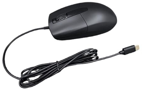 Mouse con cavo USB tipo C per computer portatili, cellulari e tablet, mouse ergonomico a 3 pulsanti, mouse per computer e tablet, mouse con cavo lungo, mouse a tre pulsanti, mouse per laptop, tablet