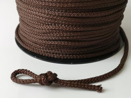5mm Cord Drawstring Rope Polypropylene Strong String Craft Lacing Braided DIY (Brown, 5 meters / 16 ft)