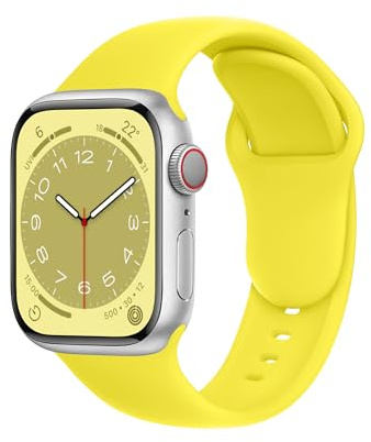 ELETTRONEO C1 Correa Deportiva para Apple Watch Ultra 3 2 49mm, Series 11 10 46mm, 9 8 7 45mm 41mm, SE 6 5 4 44mm 40mm, 3 2 1 42mm 38mm Pulsera Strap, Amarillo limón fresco