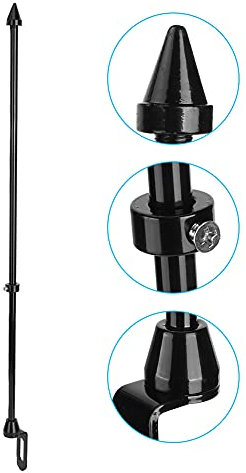 Mástil universal para bandera de moto, soporte trasero de coche, accesorio para mástil de bandera (negro)