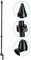 Mástil universal para bandera de moto, soporte trasero de coche, accesorio para mástil de bandera (negro)
