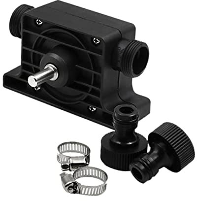 DOITOOL Electric Drill Drive Pump Large Flow Water Transfer Pump 2 Connectors Portable for Oil and Fluid Transfer