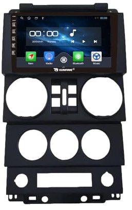 Quad Core 4G+64G Car CarPlay Android Auto 9 IPS Display Navigation Stereoanlage Touchscreen Haupteinheit Pad Tablet Rückfahrkamera GPS Radio Media Player für Jeep Wrangler 2008-2010 4 Door