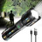 K Kasonic Linterna LED Recargable, Linterna de Mano USB con Zoom, Linterna de Emergencia con Indicador de Batería, Linterna de Camping para Senderismo y Paseo de Perros