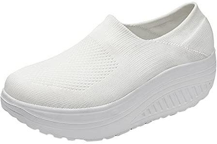 Orthopädische Schuhe Damen Dicke Sohle Sneaker Damen Ohne Schnürsenkel Laufschuhe Leicht Sportschuhe Mesh Turnschuhe Atmungsaktiv Freizeitschuhe Sportlich Komfortschuhe rutschfest Trainers