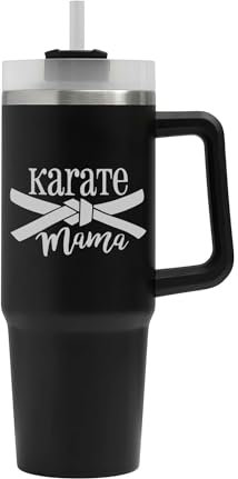 Karate Mama - Vaso grande, taza de karate mamá, termo aislado, taza grande