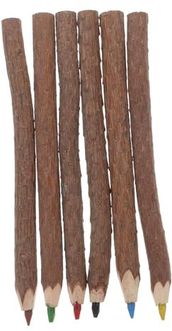 HORIALENCE 6stücke Buntstifte Aus Holz Natürliche Zweigform Für Junge Mädchen Und Erwachsene Zum Skizzieren Zeichnen Camping Originelles Mitgebsel Für Partys