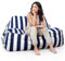 Aiire Luxuriöser Sitzsack für den Außenbereich, XXL, 180 x 140 cm, Riesensitzsack mit Füllung, Premium-Olefin, moderne Bean Bag für Pool, Garten oder Terrasse, für drinnen oder draußen, Grau