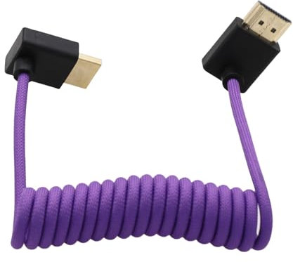 HangTon Up Down Angled HDMI, 8K60 4K120 Flexibles Kabel für Kamera Monitor ATOMOS Ninja V auf Sony FX3 FX9 A9 A1 A7RV A7IV A7SIII, Lumix G9M2 GH5S GH6 S1, Nikon Z8, Canon C70 R5 Mark II, Geflochtenes