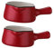 VALICLUD 2 piezas Platos de Cerámica para Condimentos Asa Mini Cuencos para Salsas Aderezos y Especias Rojo para Cocina y Restaurantes