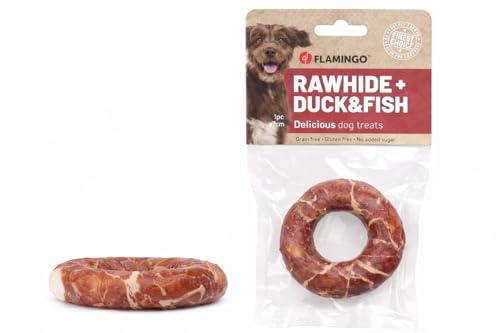 hundeleckerli - leckerli Hund - R'Hide Ring - mit Ente und Kabeljau - 45 g - Ø 7 cm - glutenfrei - getreidefrei - ohne Zuckerzusatz