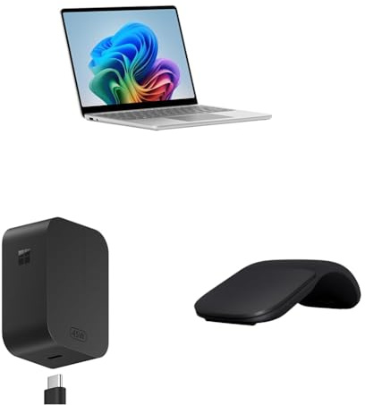 Microsoft Surface Laptop | Copilot+ PC | 13” LCD Touchscreen | Snapdragon® X Plus | 16GB Memory | 512GB SSD | Platinum + 45W USB-C Wall Charger + Arc Mouse – Home office-Bundle