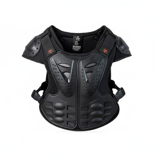 MotiveTech Plastron de Protection Motocross pour Enfants, Noir
