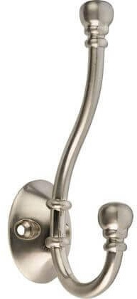 Decohooks 469576 Ball End Hat, Satin Nickel, 130mm | Coat and robe hook in satin nickel finish door and wall mountable single pack; zinc construction; suitable for internal use.
