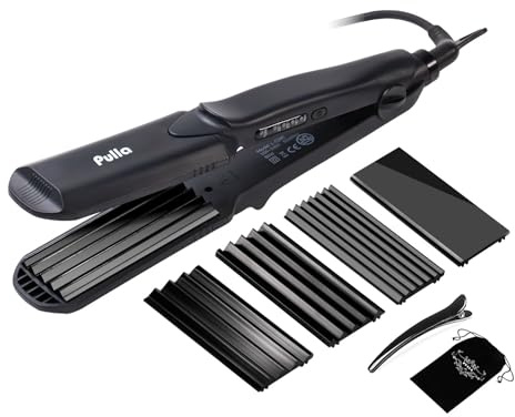 Pulla Hair Crimper for Women 4-in-1 Ceramic Crimper Tool Crimping Flat Iron