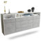 Dekati Sideboard Bellevue hängend (180x77x35cm) Korpus Weiss matt - Front Beton Optik - Push to Open - Leichtlaufschienen