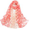 Dancila Foulard En Soie Pour Femmes - Floral Imprimé Mousseline De Soie Écharpe Wrap 155 * 50cm - Châles Tube (Contraste De Riz Rose)
