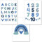 PREMYO Bilder Kinderzimmer Deko Jungen - Alphabet ABC Poster Set Babyzimmer - Wandbilder Schlafzimmer Regenbogen Blau A4