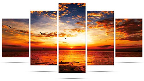 Kit de pintura con diamantes 5D cristales, TAOPE 5 Pack Kit de bordado de diamantes 5D para manualidades, diamantes estilo punto de cruz Decoración(pared/hogar) - Puesta de sol