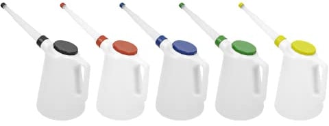 Sealey JDL5SET Lot de 5 bidons d'huile avec couvercle et bec verseur flexible 5 l