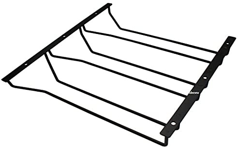Abcsea 1 Pièce Noir Porte-Verre à Vin sous Meuble, Porte-Verres à Pied Suspendu, Support de Verre à Vin, Porte-Verres à Vin, Stemware Rack, 35 cm 3 Rangée