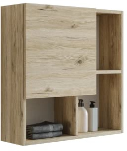 Mama Store Hängeschrank mit symmetrischer Tür, natürliche Eiche, L 71 x B 22 x H 71 cm