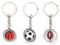 Clyhon 3PCS Keychain Porte-clés Mignon Sport Marchandises Mini Football Keychain Porte-clefs Boule Bijoux Accessoires Creative Personnalité Cadeau Porte-clés de basket-ball Porte-clés Rugby