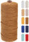 GOHOF Macrame Cord 3mm x 100m Premium Cotton Macrame Rope, 4 Strand Twisted Soft Cotton Cord, One of The Most Perfect Materials for Macrame Art, Cotton String Without Chemicals (Caramel Colour)
