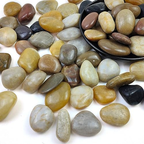 SHIZWU Pebbles for Garden, Decorative Stones for Plant Pots, Vase Fillers, Aquarium, Fish Tank (20-40mm, 0.9kg)