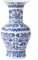 Vase Bleu et Blanc Chinoiserie en Porcelaine - Décoration d'Intérieur pour Maison, Salon, Bibliothèque, Cheminée