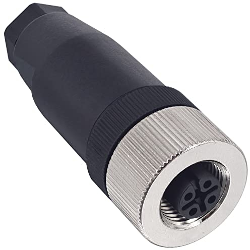 Lonlonty Conector M12 de 4 Pines Hembra, Conector de actuador de aviación, Enchufe M12 4 Polos IP67 Impermeable