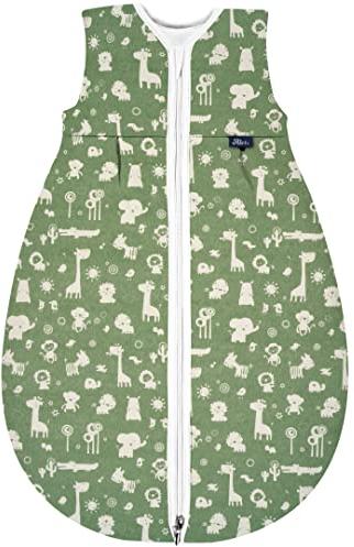 Alvi Baby Mäxchen Thermo Schlafsack, Baby-Schlafsack ohne Ärmel, Winterschlafsack, Außensack wattiert (Granite Animals, 80)