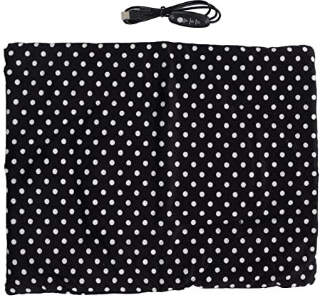 Septpenta USB Charging Pet Heated Pad, Three Adjustable Temperature Levels, Washable Foldable, Fine Feel, Warm, Breathable and Comfortable Heating Pad for Cats, Dogs and Other Pets(Black)
