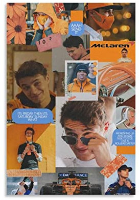 GKEVER Foto Auf Leinwand Lando Norris F Racing Car Racer Sport Poster Decorazione Soggiorno Camera da letto Pittura 30x50cm Senza Cornice