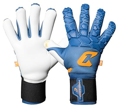 CATCH & KEEP Torwarthandschuhe Herren Fly Blue Soul Gr. 6 I Professionelle Torwarthandschuhe mit Fingerschutz, Daumenunterstützung & dickerer Handgelenksbandage