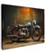 MuchoWow© Impression sur Toile Photo Peinture 70x50 cm Tableau Decoration Murale Chambre Salon Maison Deco Cuisine Vintage - Moto - Bleu - Ancien - Garage