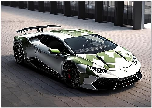 Generisch Poster - Lamborghini Huracan - Auto Sportwagen Kunstdruck Wandbild für Wohnzimmer, Kinderzimmer und Arbeitszimmer (A3 (29.7 x 42 cm))
