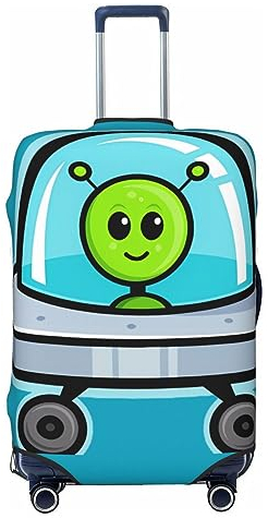 Spaceship Alien Koffer-Abdeckung Elastizität Durable Reise Gepäck Abdeckung Schutz Für 18-32 Zoll, Schwarz , 95