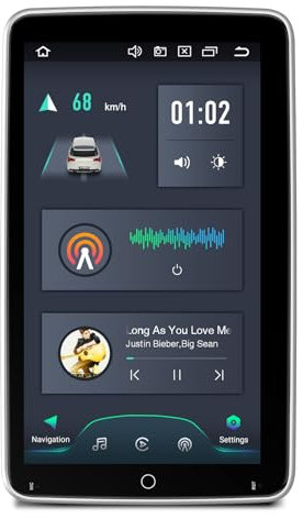 XTRONS 10.1 Inch Rotatable QLED Display Android 13 Octa Core 4+64GB Universal Car Stereo Built-in DSP 4G LTE Gravity Sensor GPS Bluetooth 5.0 WiFi Optional DAB+ OBD DVR TPMS HDMI/RCA Output