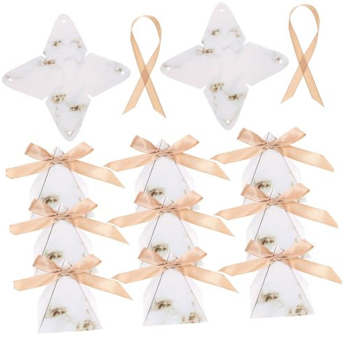 20er Boxen Dreiecks-hochzeits Schachtel Ausgefallene Bonbonschachtel Snacks, Die Kartons Verpacken Durchsichtige Bonbonschachteln Polyester Hochzeitsbedarf Braut