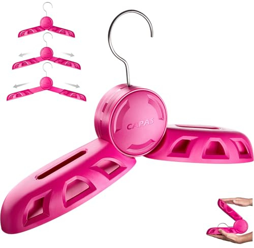 CAPAS Adjustable Foldable Travel Wetsuit Hanger for Adults and Kids, Heavy Duty Triathlon Suit Hanger, Quick Drying Vented Hanger for Surfing Scuba Diving BCD Suits (Magenta)