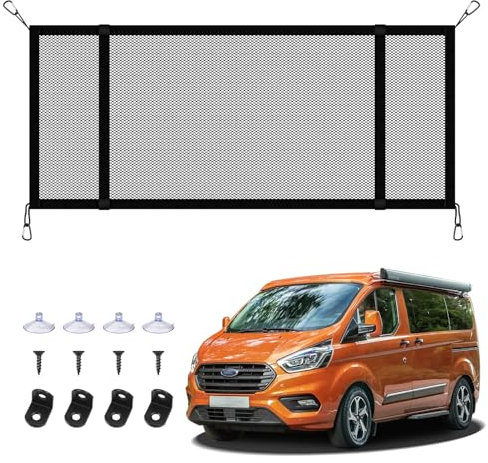 MaxEarn Auto Gepäcknetz 90 x 35 cm, Aufbewahrungs Netz für Transit Custom, Autodach Nylon Netztasche für das Aufstelldach for-d Wohnmobile