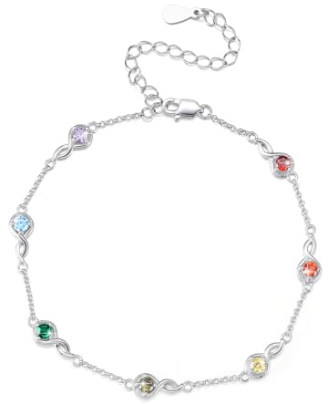 CUOKA MIRACLE Chakra Armband 925 Sterling Silber Unendlichkeitszeichen 7 Chakra Steine Yoga Armband Damen Infinity Chakren Schmuck für Mädchen Frauen Kinder