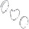 WillTen 3Pcs Silber Zehenring Edelstahl einstellbar Biegung offener Zehenring, Blume Pfeil Blatt CZ Zehe Finger Schwanz Ring Sommer Strand Fußschmuck Set für Frauen Männer
