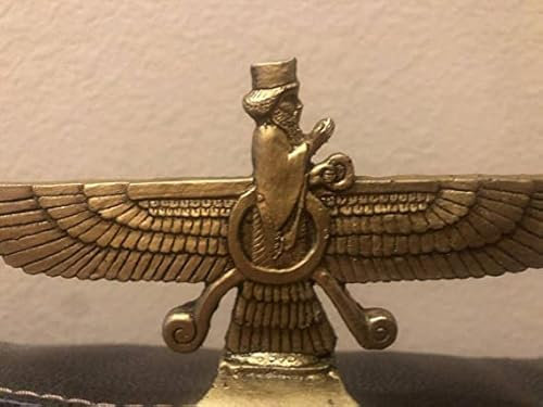 SPIRIT OF ART Statue – dekorative Statue – Goldene Farvahar-Statue, Größe 15,2 x 10,2 cm, handgefertigte Ahura Mazda-Kunst, einzigartige Heimdekoration, alte Liebe Zarathustra, Farvahar