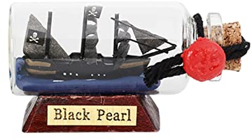 FLADO Black Pearl Schiffsmodell in Einer Glasflasche, Segelboot in Einer Flasche, Heim-Wohnzimmerdekoration, Modellschiff, kreative Bastelornamente (6,5 * 2,5 * 3,5 cm)