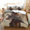 BEDPOCHY Militärischer Stil Bettbezug-Set 3-teilig Für Jugendliche Und Erwachsene Ultraweiche Mikrofaser Mit Kissenbezüge Tier Bettwäsche Set Mit Reißverschluss Single（140x200cm）